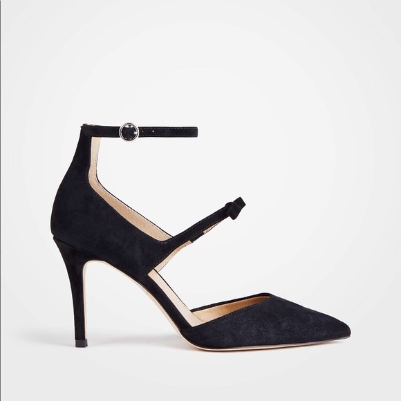 Ann Taylor Shoes - NWOT Ann Taylor Suede Bow Strap Pointed Heels